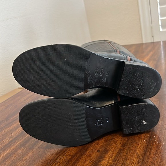 TORY BURCH Juliet two tone riding boots  black almond.. - Picture 7 of 12